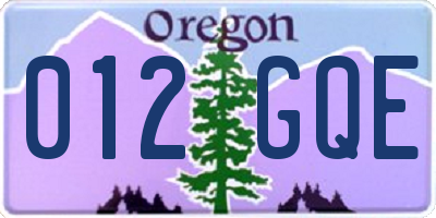OR license plate 012GQE