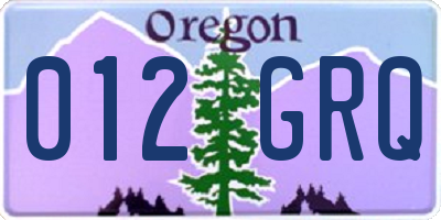 OR license plate 012GRQ