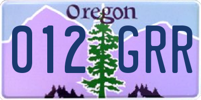 OR license plate 012GRR