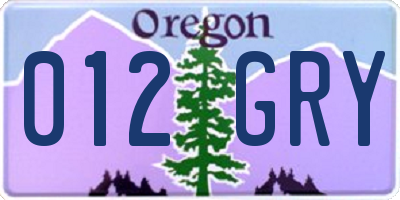 OR license plate 012GRY
