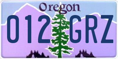 OR license plate 012GRZ