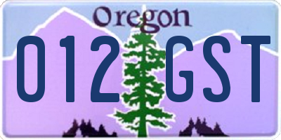 OR license plate 012GST