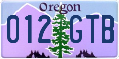 OR license plate 012GTB