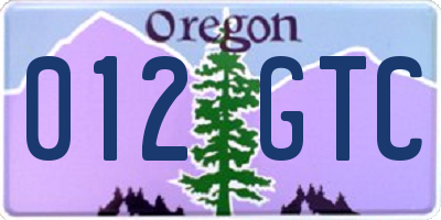 OR license plate 012GTC