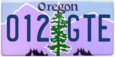 OR license plate 012GTE