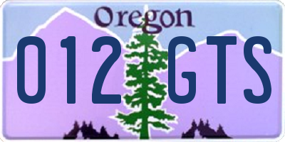 OR license plate 012GTS