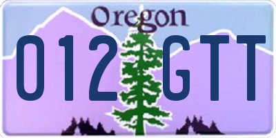 OR license plate 012GTT