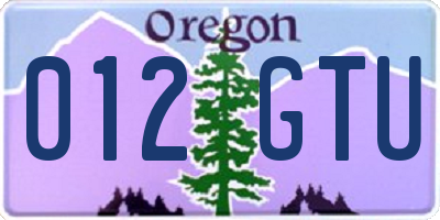 OR license plate 012GTU