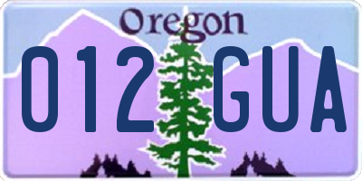OR license plate 012GUA