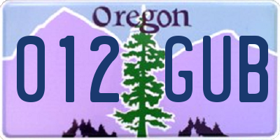 OR license plate 012GUB