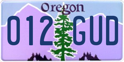 OR license plate 012GUD