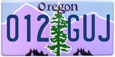 OR license plate 012GUJ