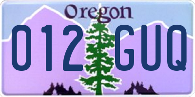 OR license plate 012GUQ