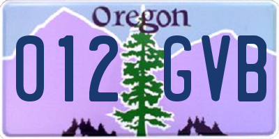 OR license plate 012GVB