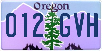 OR license plate 012GVH