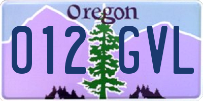 OR license plate 012GVL