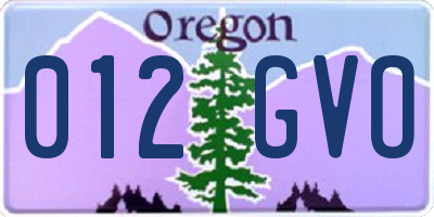 OR license plate 012GVO