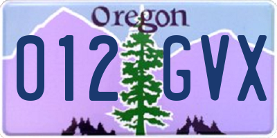 OR license plate 012GVX