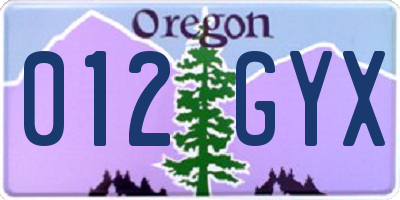 OR license plate 012GYX