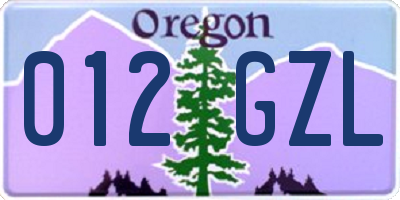 OR license plate 012GZL