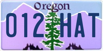 OR license plate 012HAT