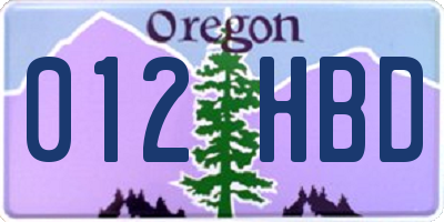 OR license plate 012HBD