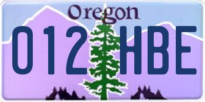 OR license plate 012HBE