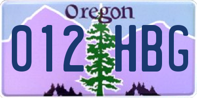 OR license plate 012HBG