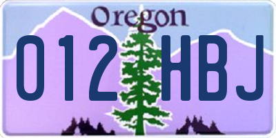 OR license plate 012HBJ