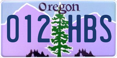OR license plate 012HBS