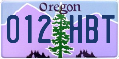 OR license plate 012HBT