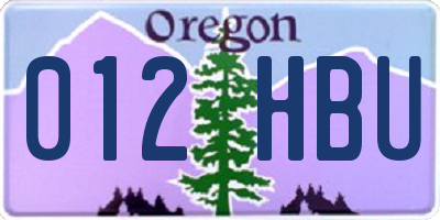 OR license plate 012HBU