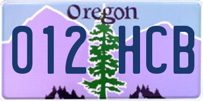 OR license plate 012HCB