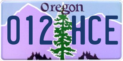 OR license plate 012HCE