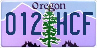 OR license plate 012HCF