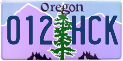 OR license plate 012HCK