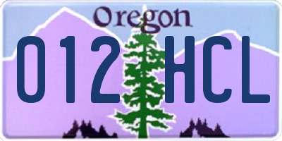 OR license plate 012HCL