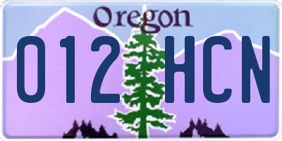 OR license plate 012HCN