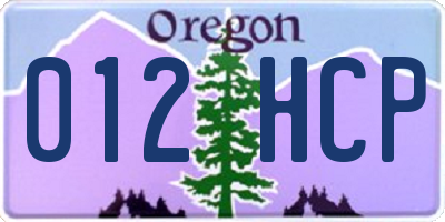 OR license plate 012HCP