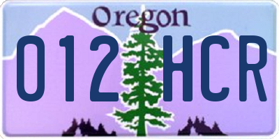 OR license plate 012HCR