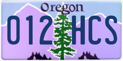 OR license plate 012HCS