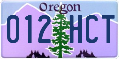 OR license plate 012HCT