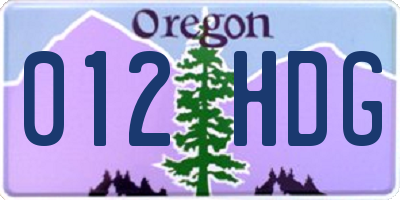 OR license plate 012HDG