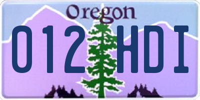 OR license plate 012HDI