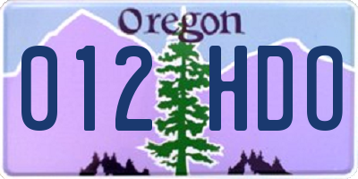 OR license plate 012HDO