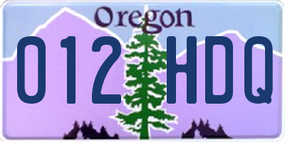 OR license plate 012HDQ