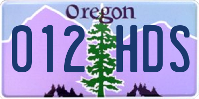 OR license plate 012HDS