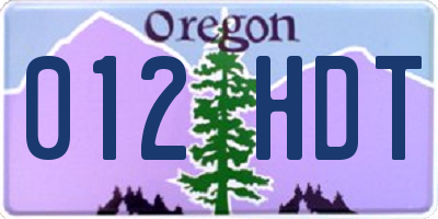 OR license plate 012HDT