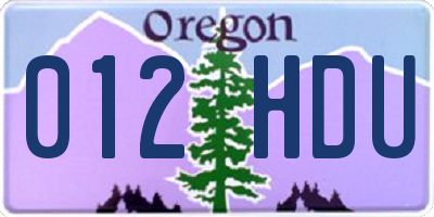 OR license plate 012HDU
