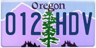 OR license plate 012HDV